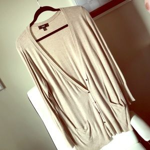 Cream-colored Button Down Cardigan Sweater